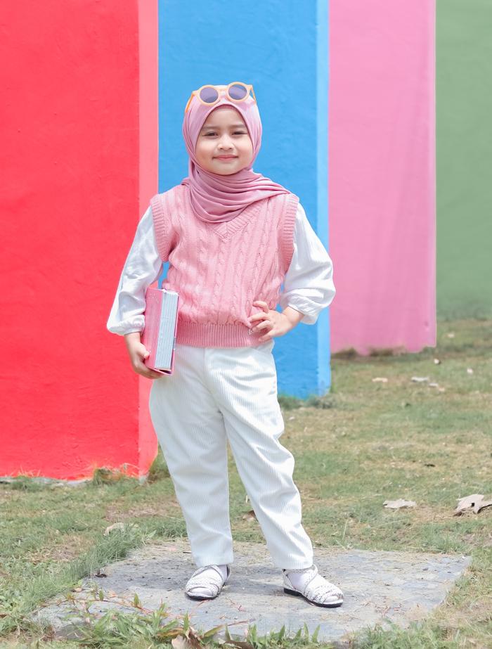 Rompi Vest Cable Rajut Dan Kemeja Usia 2-12tahun  -  Pakaian Setelan Anak - Vest Anak - Satu Set Rom