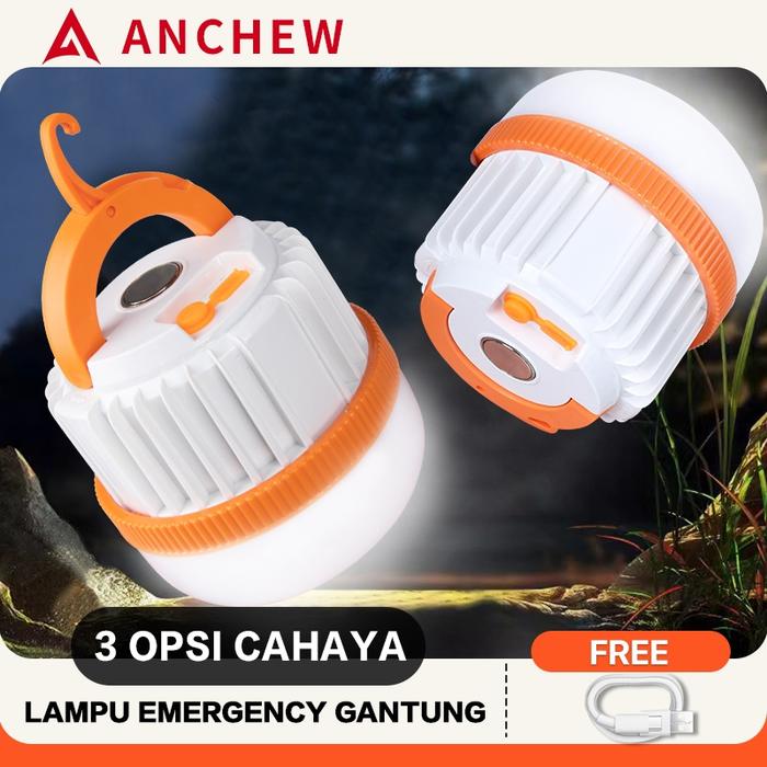 Lampu Emergency Tahan 6-8h Charger USB-C Lampu Camping Lampu Tenda Serbaguna Superterang