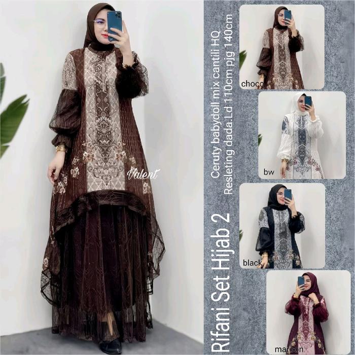 Rifani dress wanita ceruty babydoll set hijab bestseller by Valent