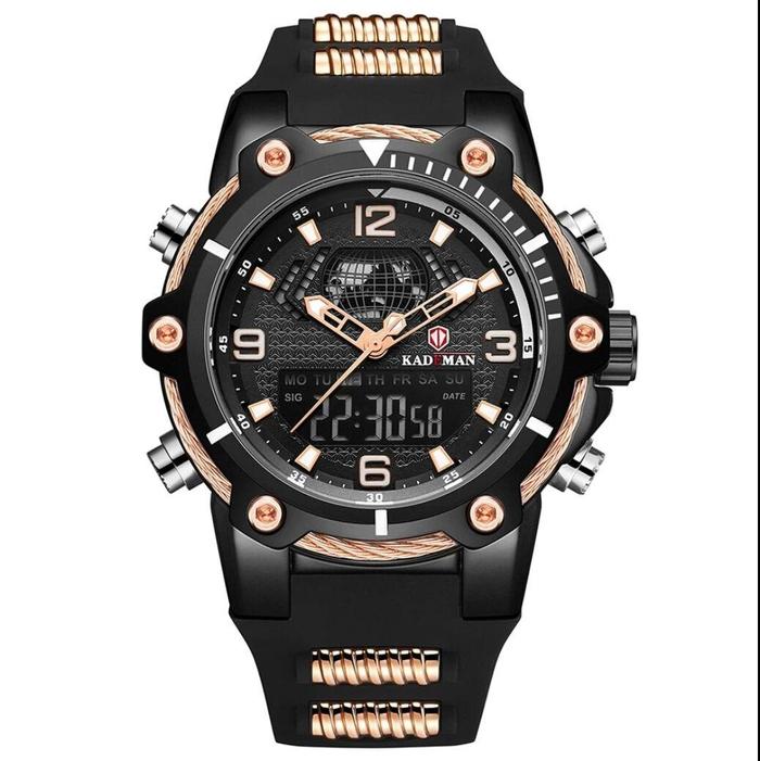 Jam tangan dualtime KADEMAN Original Rubber K9055G