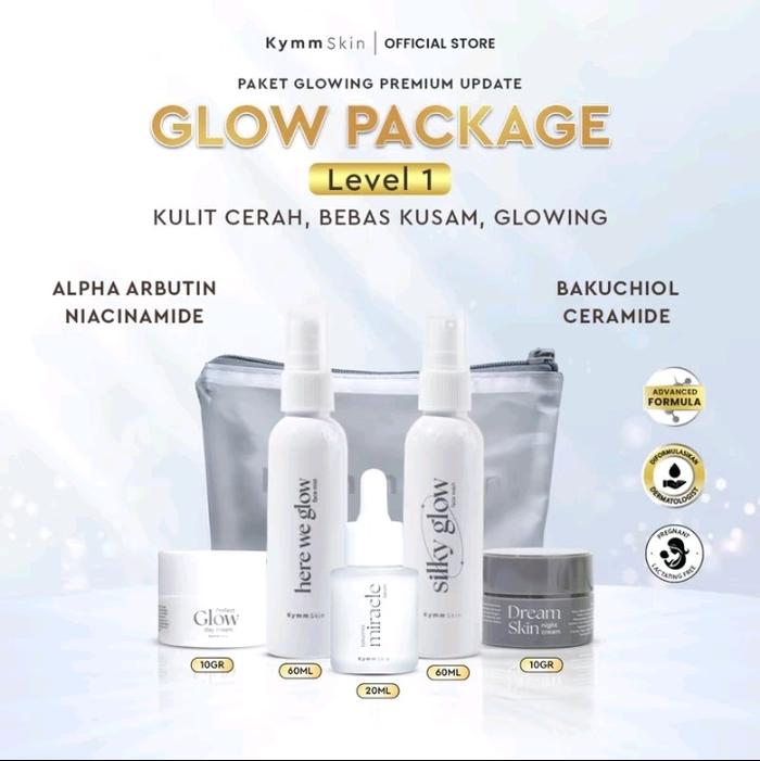 booming (freepouch)  KYMM SKIN GLOW PACKAGE LEVEL 1 ( face wash 60 ml, face mist 60 ml,bakhuciol ser