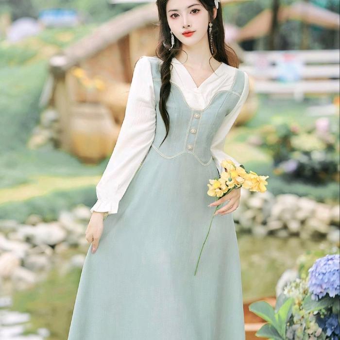 MissMoka Fiona Long Dress Gaya Vintage Klasik Eropa Dress Hijab