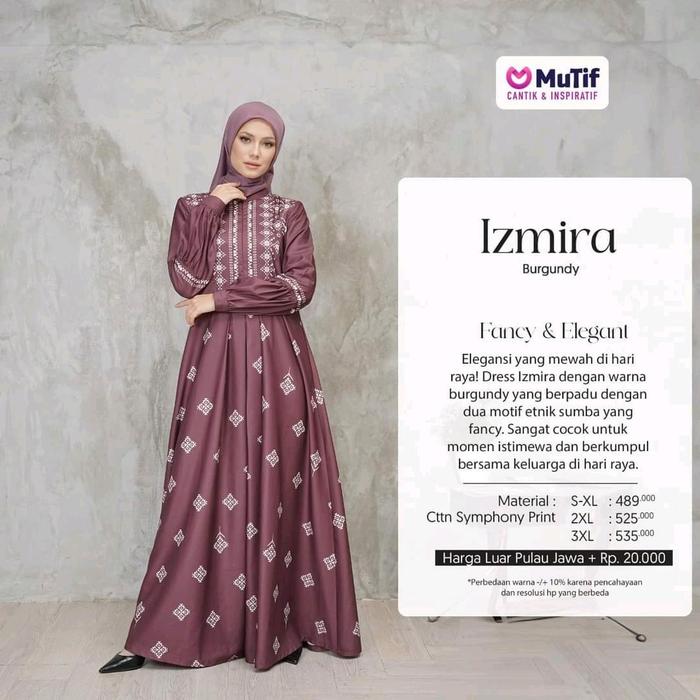GAMIS DEWASA IZMIRA MUTIF || BURGUNDY S