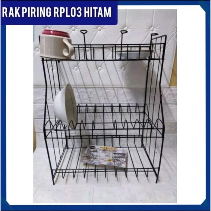 SIAPKIRIM Rak Piring / Rak Piring RPL 03 Hitam / Rak Dapur / Rak Gelas READY STOCK