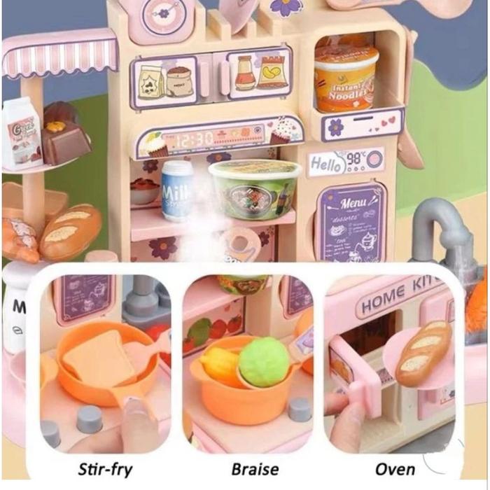 Mainan Anak DREAM KITCHEN HOME KITCHEN House Kitchen Cook Set Lampligh