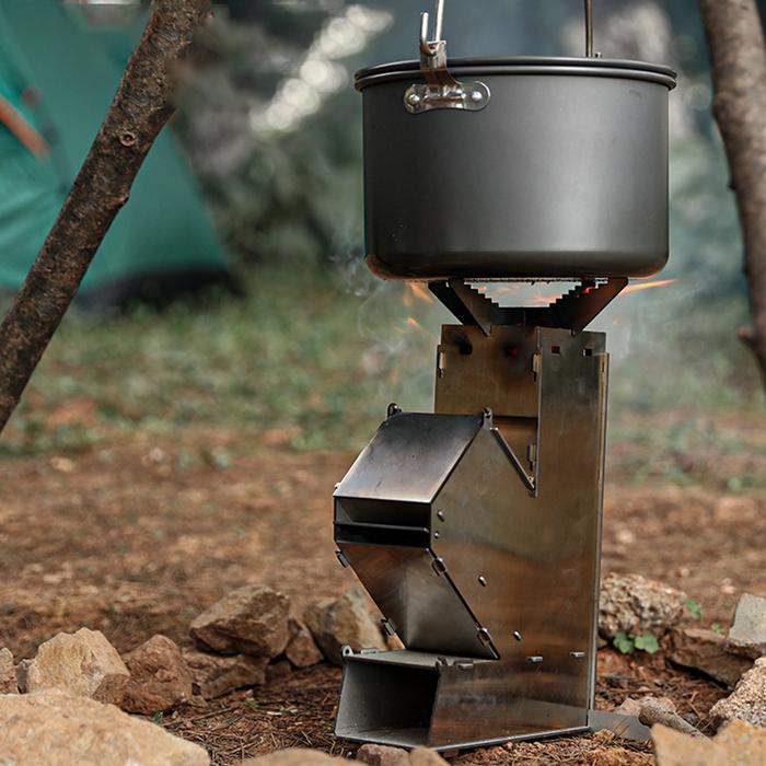 Stainless Steel Stove Foldable Camping Wood Stove Collapsible Rocket