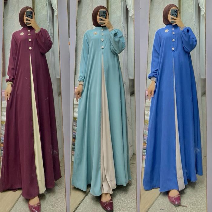 Nadira dress gamis polos premium