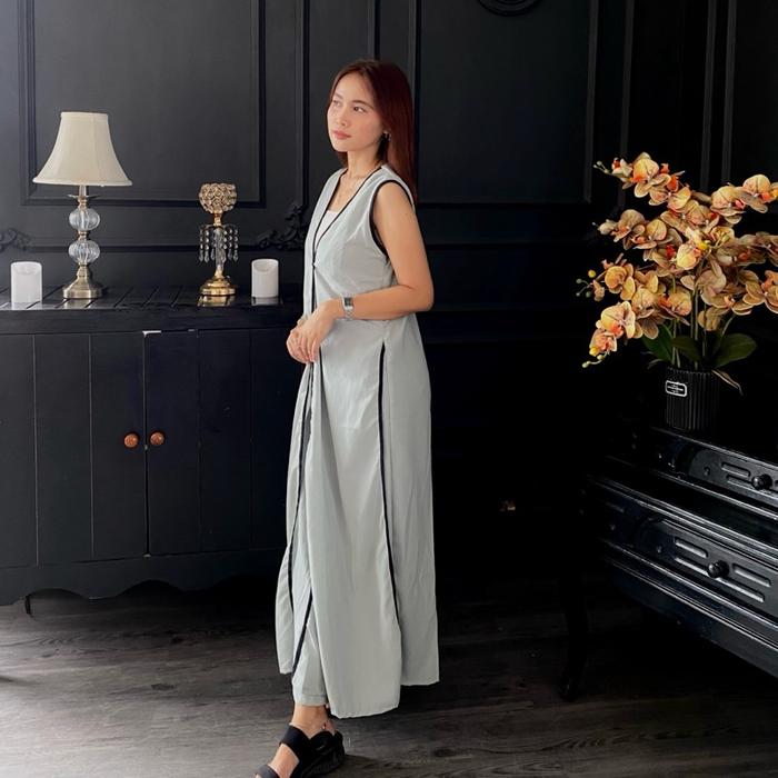 Fiorela - Long Dress Wolfis Wanita Gaun Panjang Casual Midi Pesta Dewasa Baju
