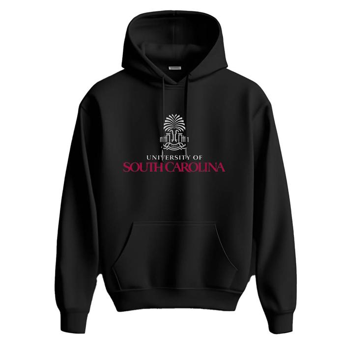 Hoodie USC University of South Carolina US Premium Fleece Cloth Sweater Jacket Hood Black Hitam
