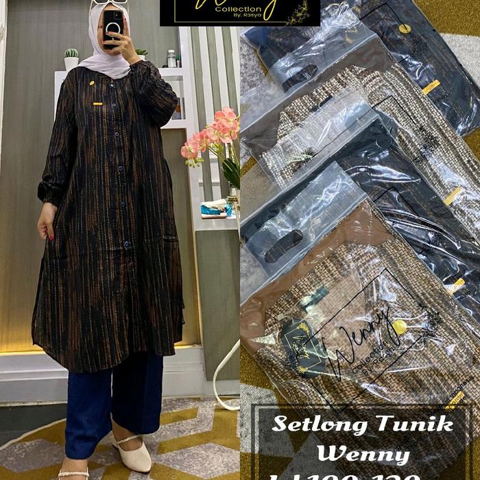 SETELAN LONG TUNIK // SETCEL RAYON TWILL // SETELAN WANITA LONG TUNIK// SETELAN MAMA INDAH //