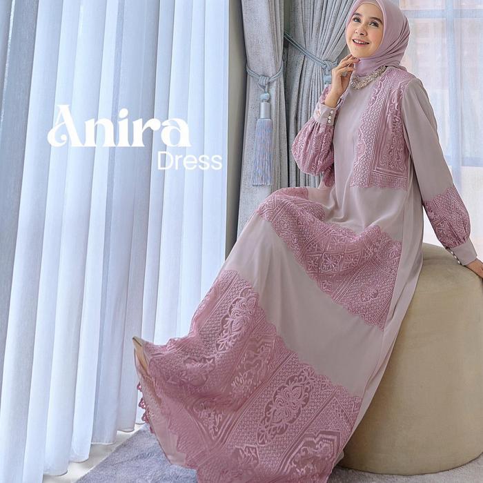 Anira dress by Marevi/gamis edisi lebaran/bisa cod/brukat mewah