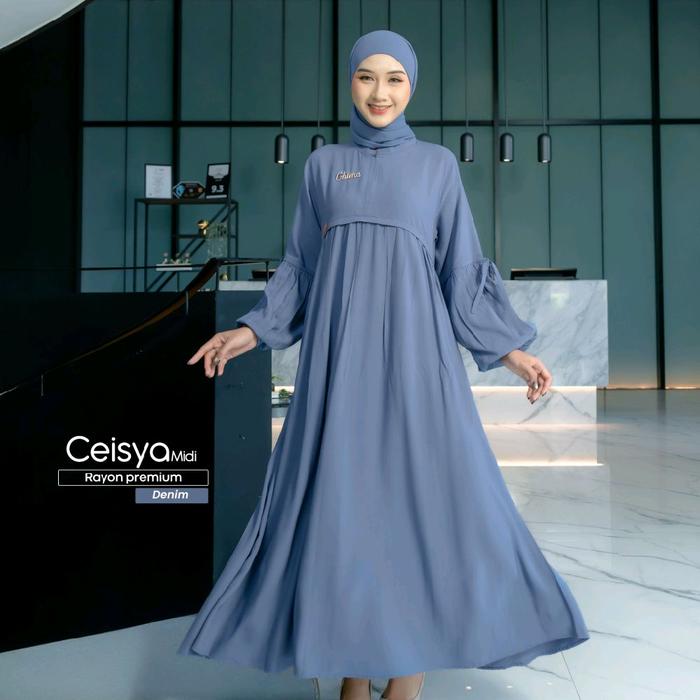 Ceisya Midi Dress Ghina Fashion Gamis Murah Muslim