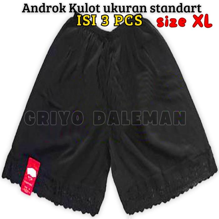 Jual 3pcs Celana pendek/androk kulot renda - standar & jumbo