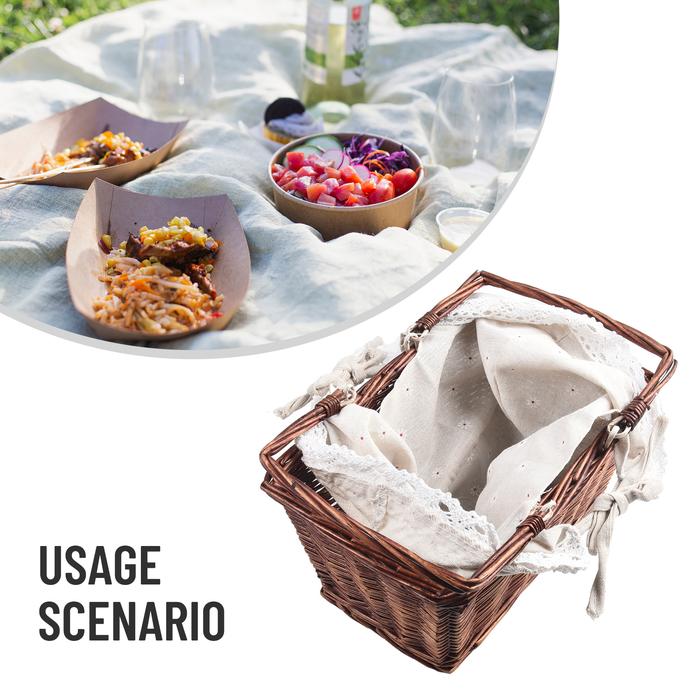 Stylish Picnic Basket Storage Basket Food Fruit Candy Box Picnic Hamper Rattan Container Easter Wedd