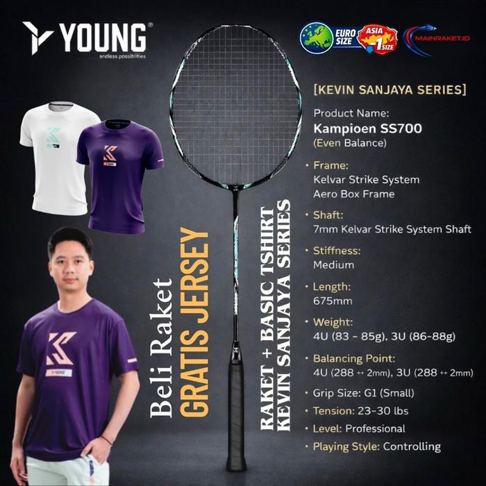 KAMPIOEN SS700 RAKET SPESIAL EDISI KEVIN SANJAYA X YOUNG BADMINTON KS SERIES KAMPIOEN SS700 SS800 SS