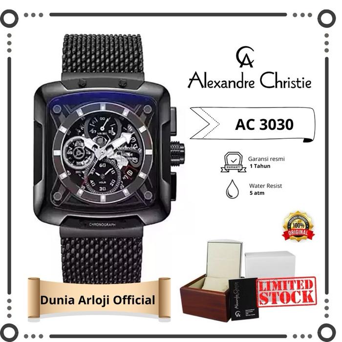 [ Dunia Arloji Official ] ac 3030 GC jam tangan cowok mewah alexandre christie petak