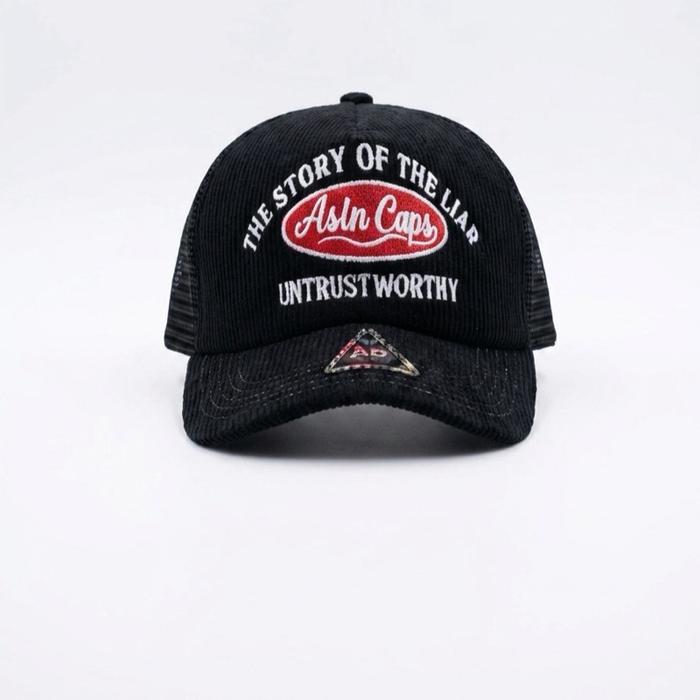 Asln Caps Topi Trucker Lidah Pendek Black The Stori Of Liar Untrust Worthy Aslncaps