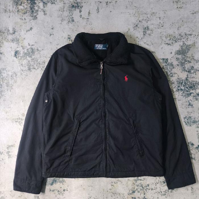 POLO RALPH LAUREN WORK JACKET HIDDEN HOODIE BLK 94461
