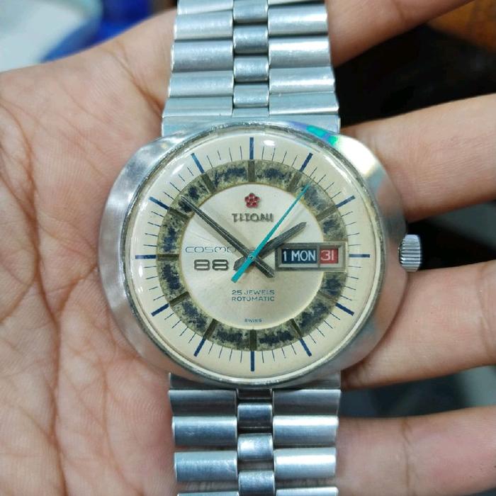 jam tangan TITONI cosmo 88 automatic original bekas  25 jewels made swiss.