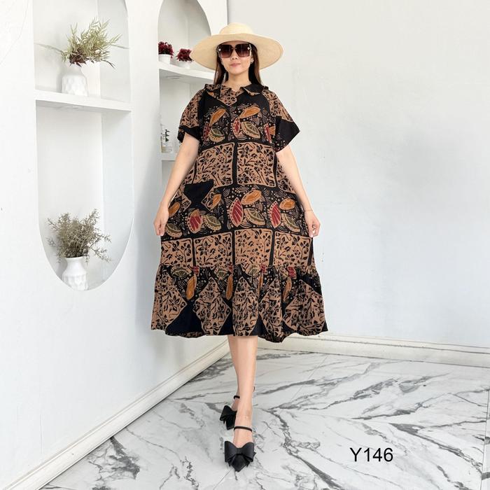 Daster Yura LD 110cm Batik Cap Handmade By Vitela Bahan Rayon Pekalongan Busui Friendly