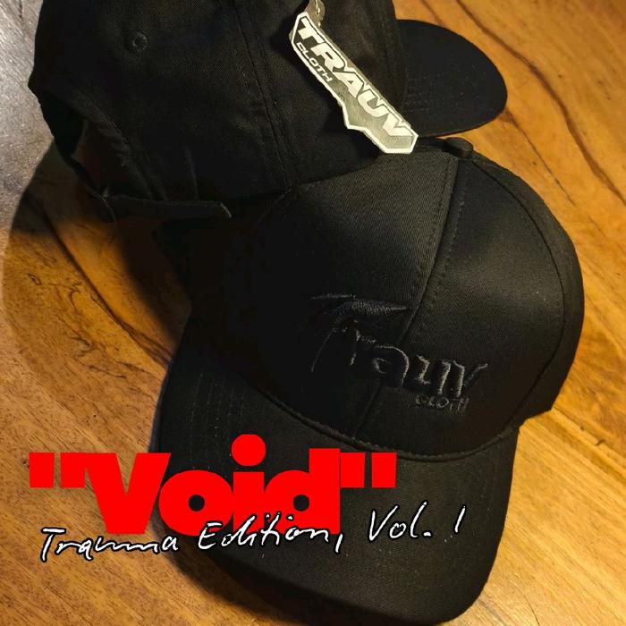 Trauv Cloth Void Cap Trauma Edition Vol. 1 Topi Hitam dengan Logo Trauv Cloth