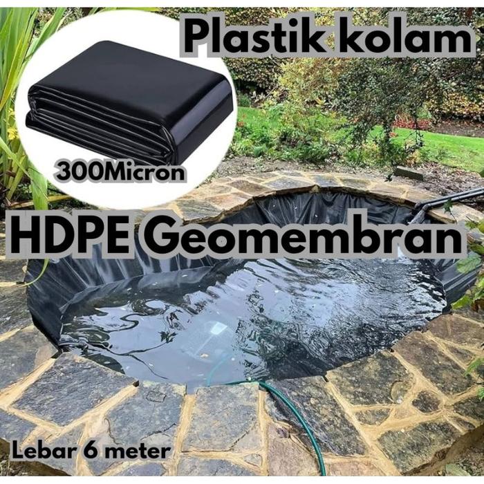 HDPE plastik tambak/ukuran lebar 6meter tebal 300 micron/terpal plastik kolam tambak garam, udang/ p