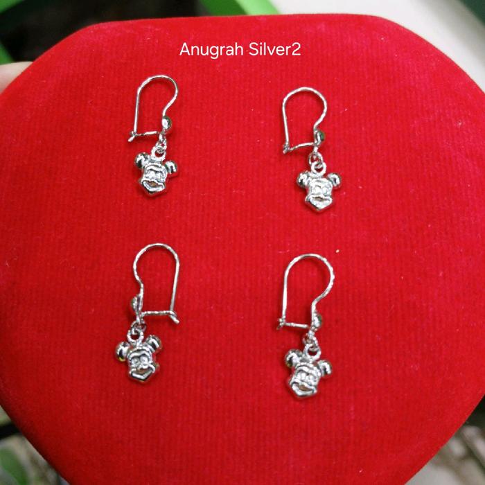 Anting anak kait MICKEY MOUSE warna putih lapisan mas 24k