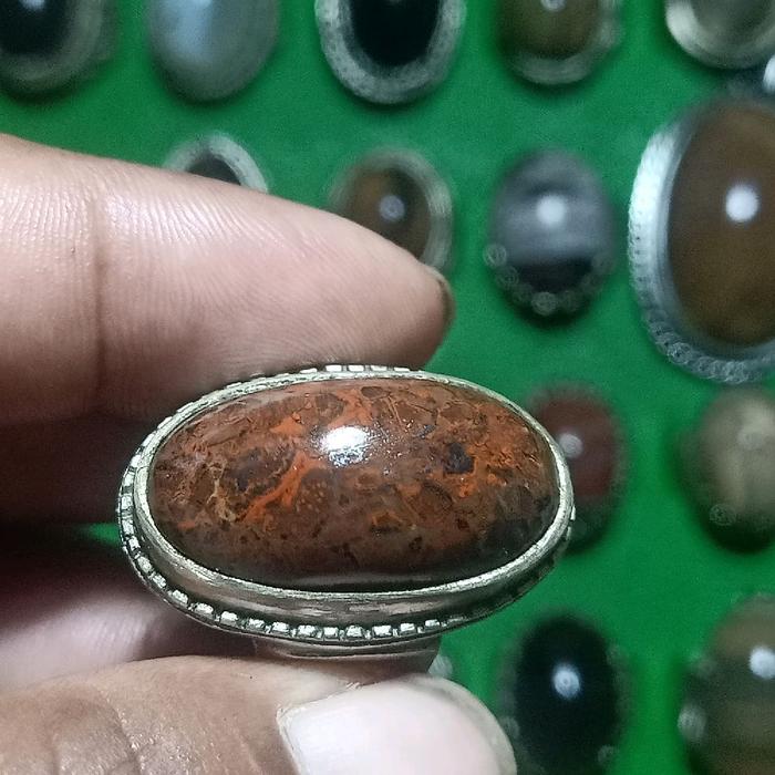 anti dor 3x batu akik badar merah pamur kulit ular buat ageman dan koleksi
