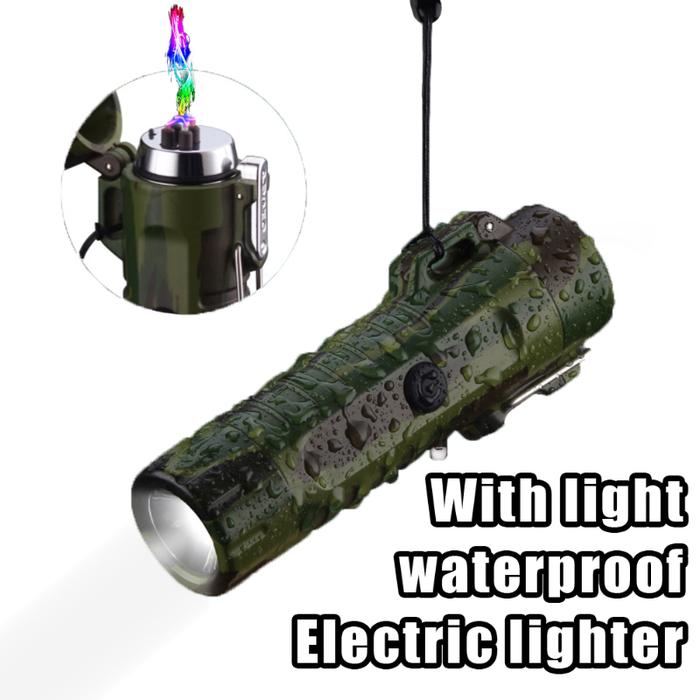Men Electric Lighter Plasma Dual ARC Windproof Flameless Lighter USB