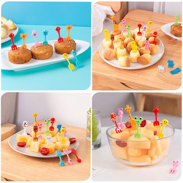 24/8/6Pcs Cute Food Bento Fork Plastic Fruit Pick Kids Bento Lunch