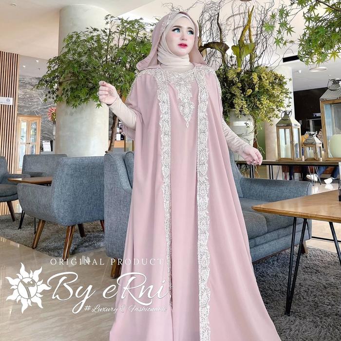 BY ERNI KAFTAN LEBARAN 2024 AMEERA ORIGINAL PRODUCT BY ERNI Bordir Gamis abaya Muslim Dress Kondanga