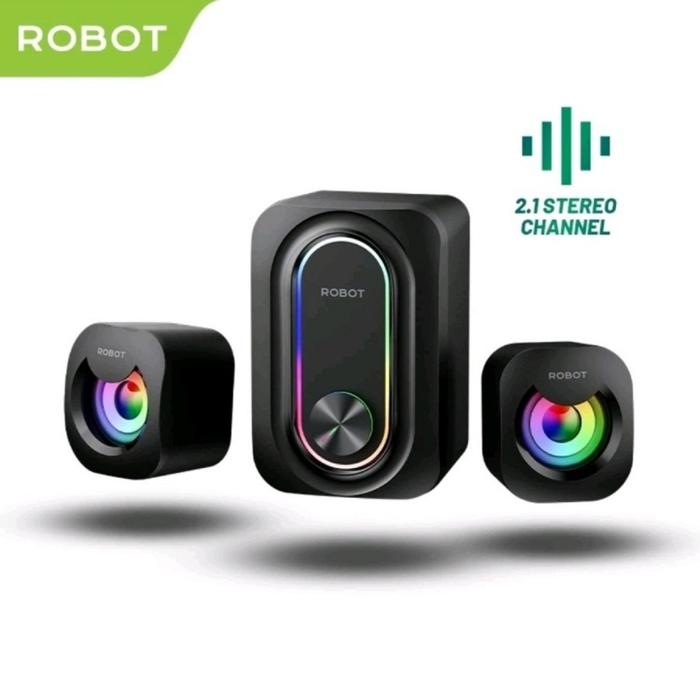 Robot RS190 Speaker Sound PC Komputer Laptop Gaming Bass Subwoofer RGB Lightning LED