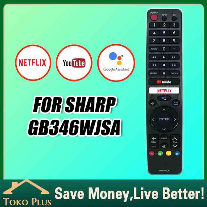 REMOT SMART TV SHARP ANDROID ASISTEN GOOGLE GB326WJSA REMOT REMOTE TV SHARP SMART TV SHARP ANDROID T