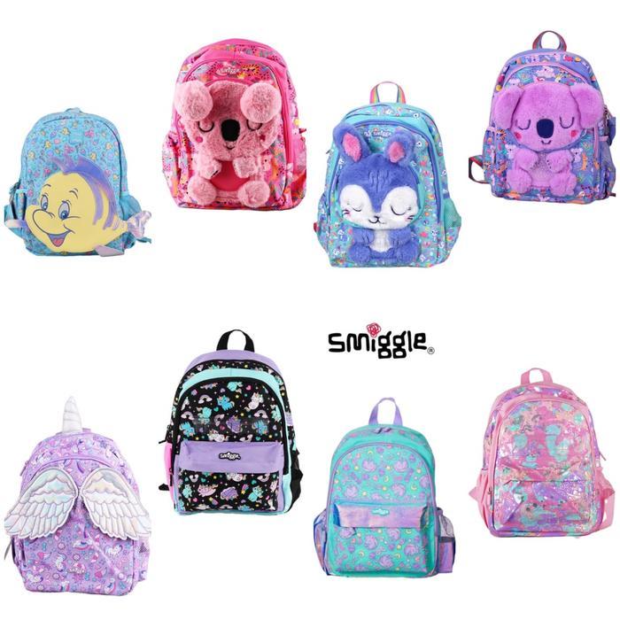 Tas Sekolah Anak TK Smiggle replica Koala Unicorn big flower pink cute minnie hoodie backpack bag gi
