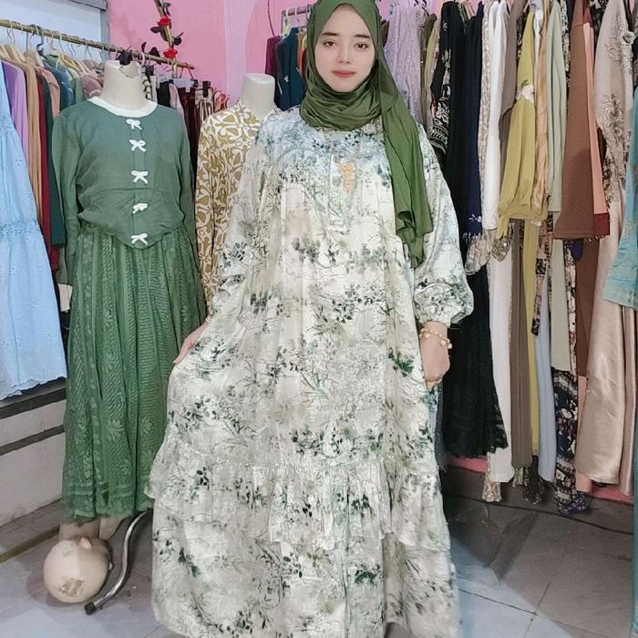 gamis slavina bahan rayon premium Wanita Muslim