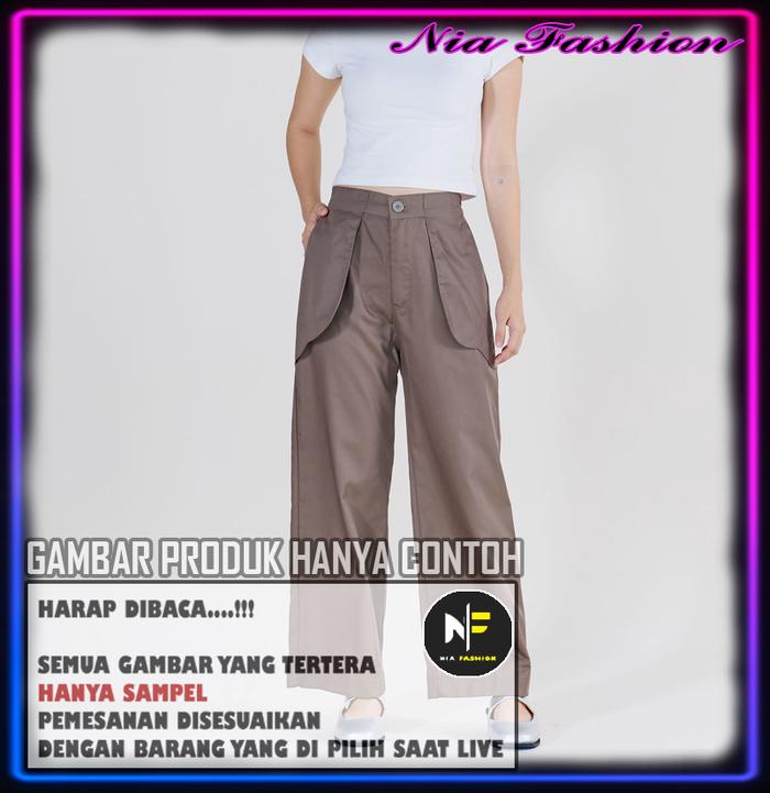 NiaFashion Highwaist Pants Celana Panjang Kulot Wanita NF.017
