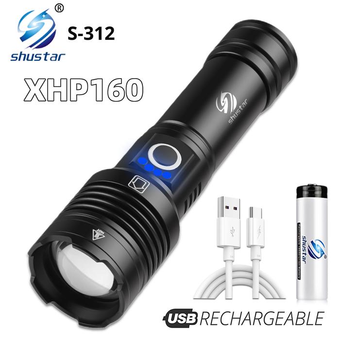 16 Core XHP160 Senter Daya Tinggi Senter LED Lentera Senter Taktis
