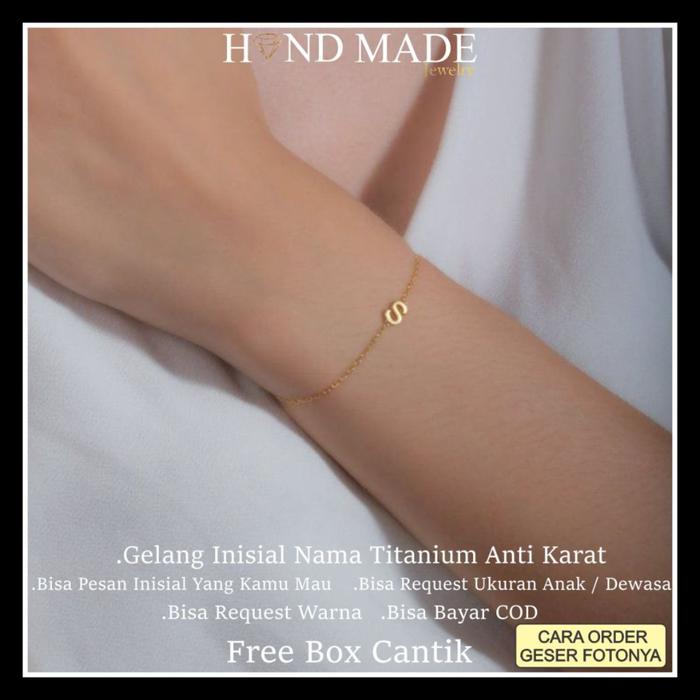 Ready Gelang Inisial Nama Titanium Anti Karat Anak Dewasa Gelang Nama Titanium Anti Karat Gelang Ini