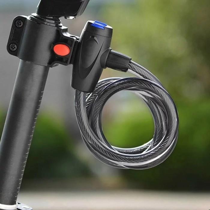 LBX Gembok Sepeda Kabel Serat Baja Kunci Rantai Motor Mainan Anak Pagar Rumah Panjang 1.2 Meter 1.2M