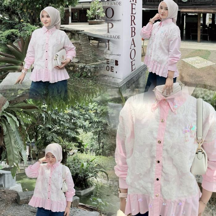 CANDY LADY Voila Ruffled Blouse / Atasan Katun Wanita Terbaru Kemeja Cantik Bestseller Baju Kombinas