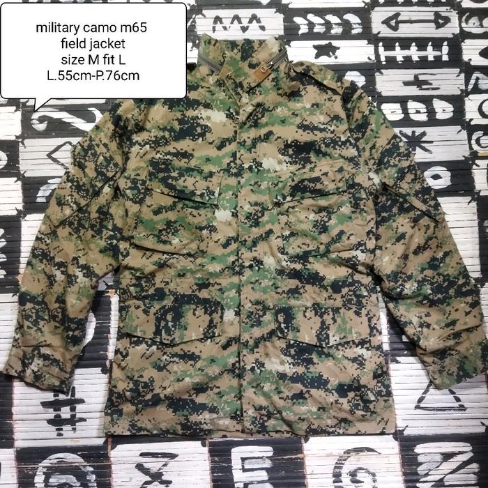 Jaket Militer Camo M65 Field Jacket Ukuran M Pas L L55cm-P76cm