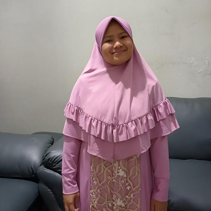GAMIS BROKAT LILAC SET HIJAB