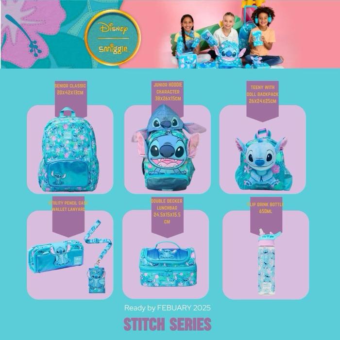 Tas Anak Stitch/Backpack/Botol/Lunchbag/Pencilcase