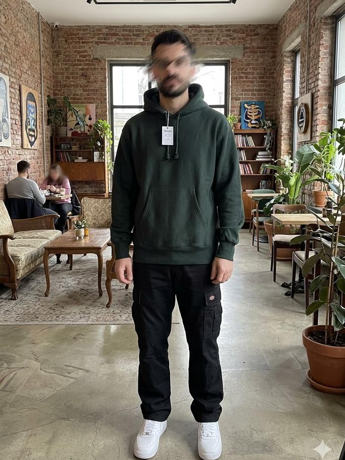 Hoodie GU by Uniqlo Dark Grey Luxury Style