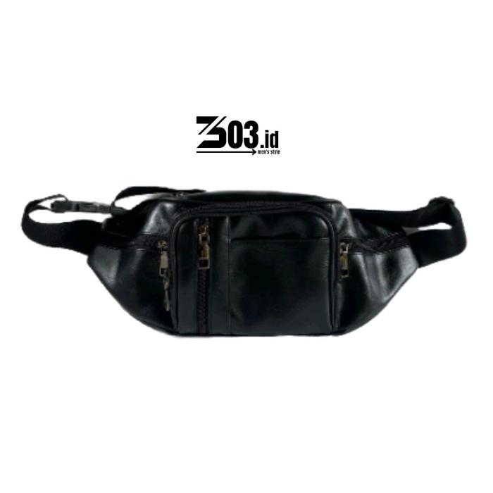 303.id leather WB-02 TAS SELEMPANG PRIA / waistbag , sling bag kulit Cowok