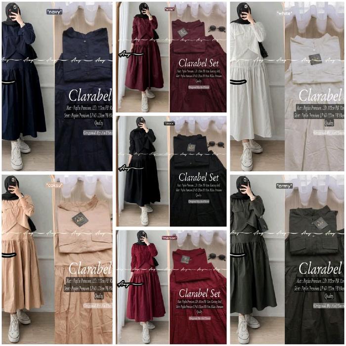 AnY Clarabel Ori Set Baju Wanita Casual Dress Modern