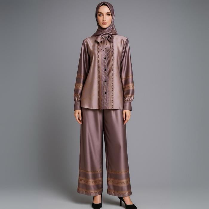 Oneset Sakura Kerah Kemeja Uv Protection Setcel Wanita Muslim Set Hijab By Juragan Gamis By Pastelo