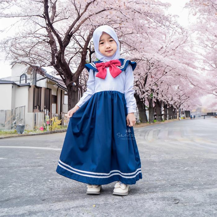 Saoirse'S Sailormoon Ii - Seragam Anak Tk/Paud Seifuku Sekolah Jepang Perempuan Gamis Dress Panjang