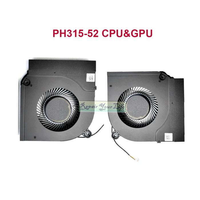CPU GPU Cooler Cooling Fans for Acer Predator Helios 300 PH315-52