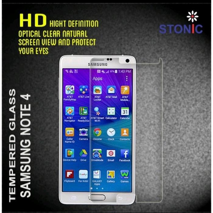 Tempered Glass Screen Protector Anti Gores Samsung Galaxy Note 4 Bening Pelindung Layar Handphone